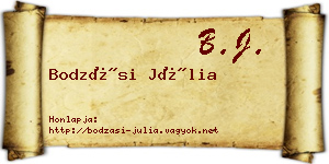 Bodzási Júlia névjegykártya