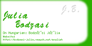 julia bodzasi business card